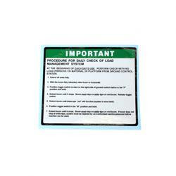 1704583: Aftermarket JLG Decal Load Management