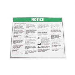 1000043: Aftermarket Genie Decal Notice Oper Inst Plat Dc