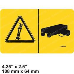 114372: Aftermarket Genie Decal - Tip Over Hazard