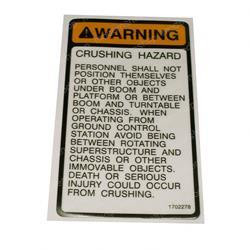 1702278: Aftermarket Gradall Decal - Crush Hazard