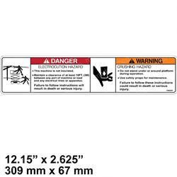 1703818: Aftermarket Gradall Decal - Warning Crush Hazard