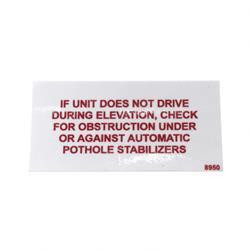 2588950: Aftermarket MEC (Mayville Eng) Decal - Pothole Obstruction