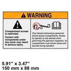 28175: Aftermarket Genie Decal - Caution Compart Access