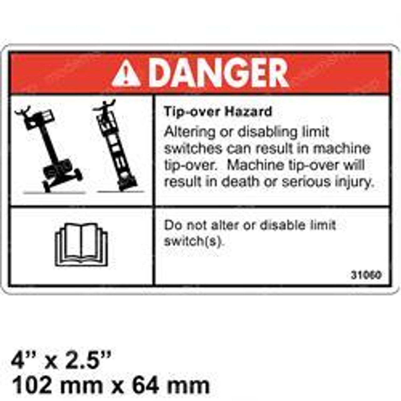 31060: Aftermarket Genie Decal - Tip Over Hazard 31060: Aftermarket Genie Decal - Tip Over Hazard