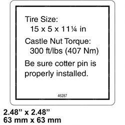 46287: Aftermarket Genie Decal - Tire Specs