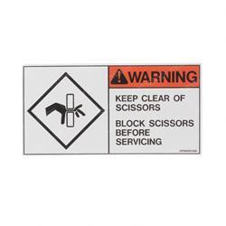 66553-000: Aftermarket Upright Decal - Keep Clear Of Scissors