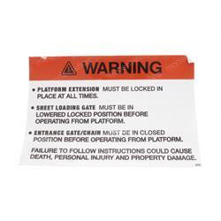 8767: Aftermarket MEC (Mayville Eng) Decal - Lock Warning 2033ES