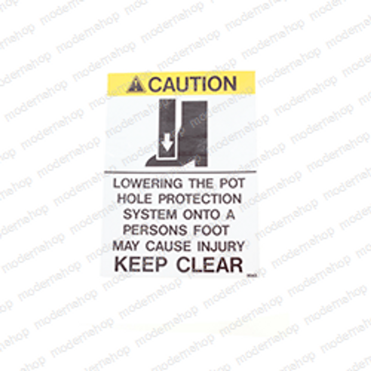9043: Aftermarket Mec (Mayville Eng) Decal - Crushing Hazard Foot