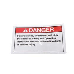 25984: Aftermarket Genie Decal Danger Read Manuals