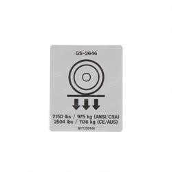 82704: Aftermarket Genie Decal - Wheel Load 2646