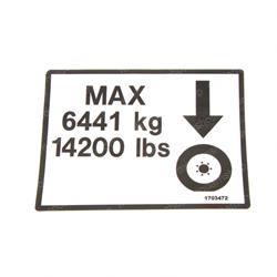 1703472: Aftermarket JLG Decal - Max Tire Load