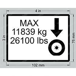1703481: Aftermarket Jlg Decal Max Tire Load