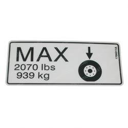 1706311: Aftermarket Gradall Decal - Tire LOAD(2070LB/939KG)