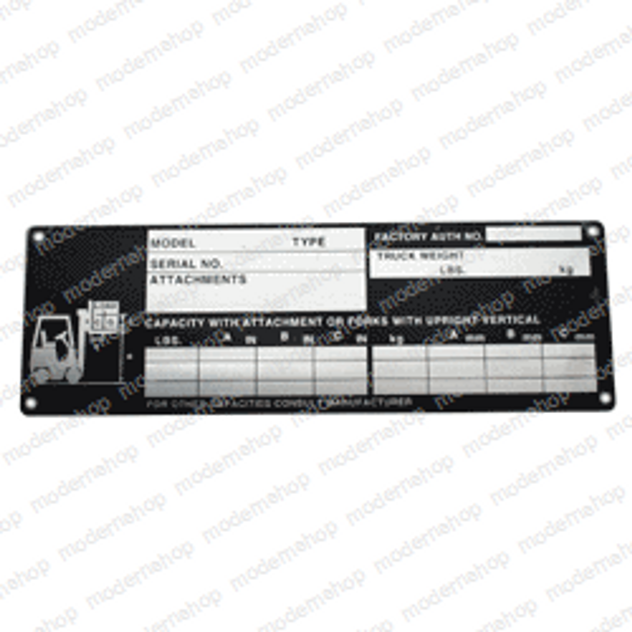 3131535: Hyster Forklift PLATE - DATA IC