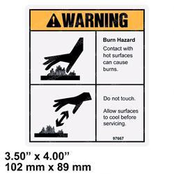 97667: Aftermarket Genie Decal Warn Burn Hazard
