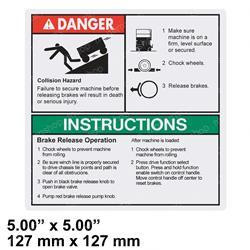 97712: Aftermarket Genie Decal - Danger Brake Rel Safety