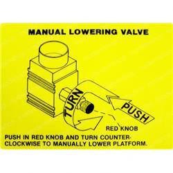 12301: Aftermarket Genie Decal Manual Lower.valve