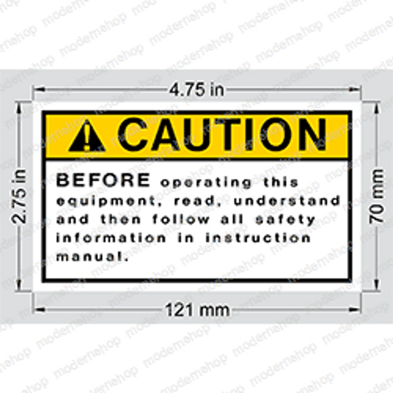 066554-000: Upright DECAL - CAUTION READ INSTRUCTN