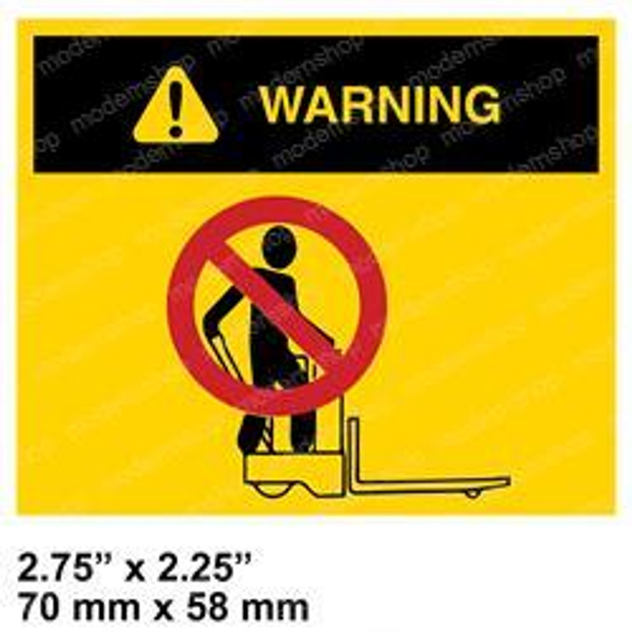 110940: Aftermarket Crown Forklift Warning No Riding