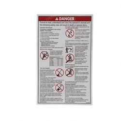 114389: Aftermarket Genie Decal - Danger General Safety