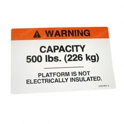 12725: Aftermarket Genie Decal - 500 Lb Capacity