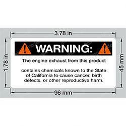1702961: Aftermarket JLG Decal Warning Prop 65/GAS