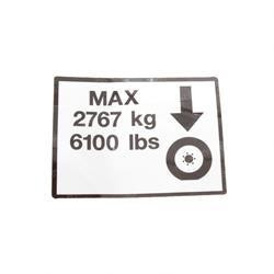 1703488: Aftermarket JLG Decal Max Tire Load