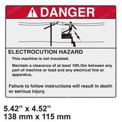 1703781: Aftermarket JLG Decal - Danger Elec. Hazard