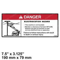 1703805: Aftermarket Gradall Decal - Danger Electrocution