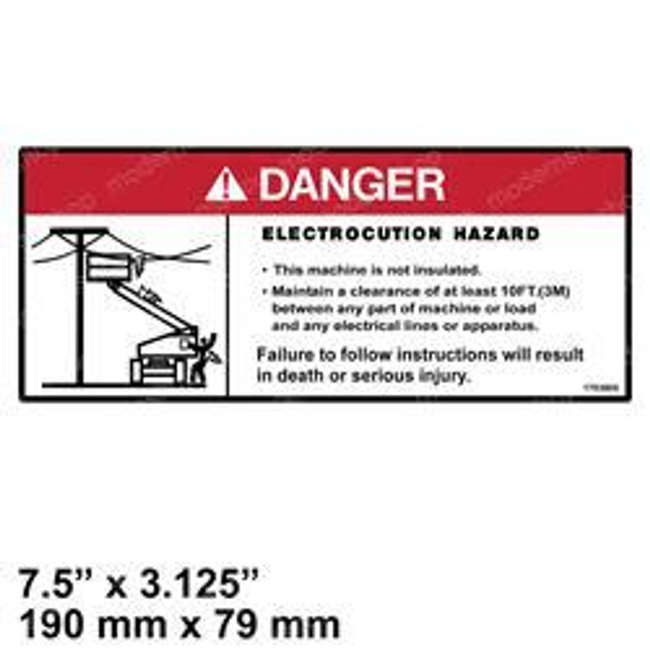 1703805: Aftermarket Jlg Decal - Danger Electrocution