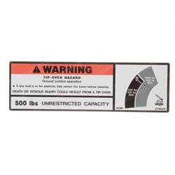 1704104: Aftermarket JLG Decal - Warning Dual Cap