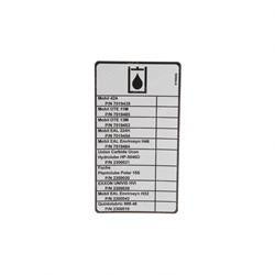 1704412: Aftermarket Gradall Decal - Oil Chart