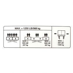 1705022: Aftermarket JLG Decal CAP(1250LB-568KG)(DUAL)