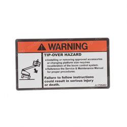 1705492: Aftermarket JLG Decal - Tip-over Plf Change
