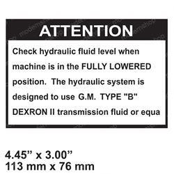183402: Aftermarket Terex Decal - Hydraulic Fluid