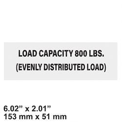 20556: Aftermarket Marklift Decal - Load Capacity 800 Lbs.
