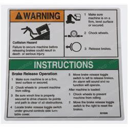 231625: Aftermarket Genie Decal - Brake Instr Grj