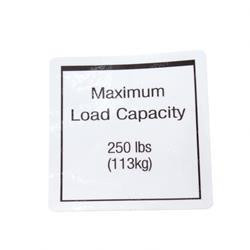 27860: Aftermarket Genie Decal Max. Capacity 250 Lbs