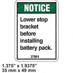 27864: Aftermarket Genie Decal - Lower Stop Bracket