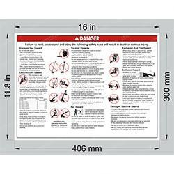 28166: Aftermarket Genie Decal Danger Safety Rules