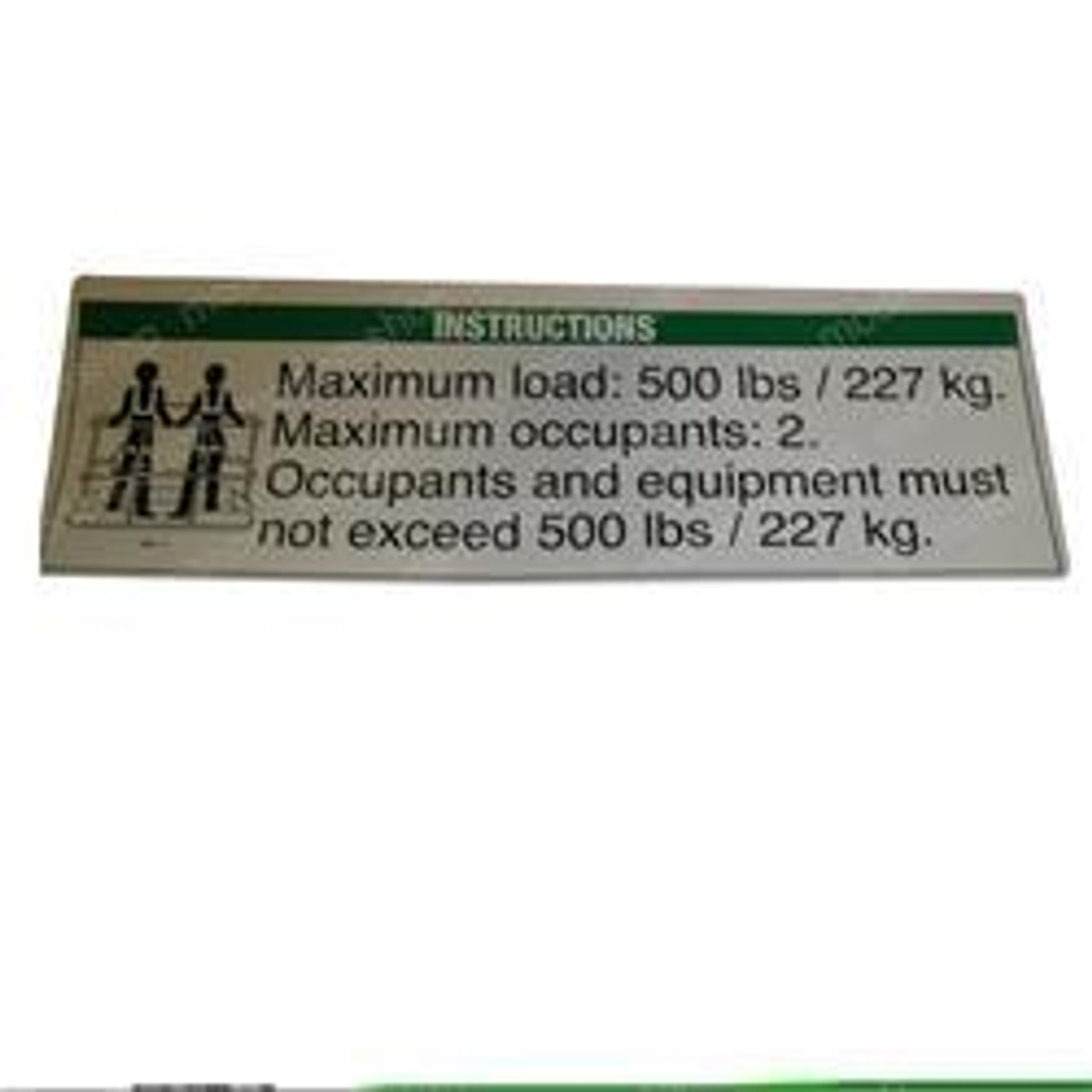 30080GT: Aftermarket Genie Decal - Notice Max Load 500 Lbs 30080GT: Aftermarket Genie Decal - Notice Max Load 500 Lbs