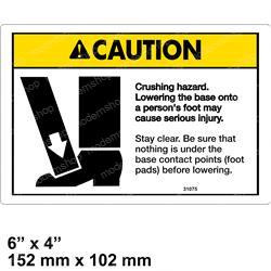 31075: Aftermarket Genie Decal - Crushing Hazard