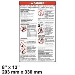 32700GT: Aftermarket Genie Decal - Danger Gen Safety Rules