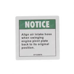 35599: Aftermarket Genie Decal - Notice Air Intake Hose