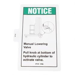 37141: Aftermarket Genie Decal Notice Manual Lowering