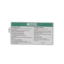 43653: Aftermarket Genie Decal Notice Grd Oper Instruc