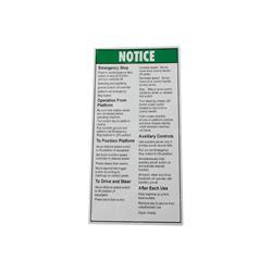 44240: Aftermarket Genie Decal Notice Oper Inst Plat