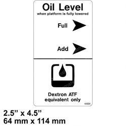 44994: Aftermarket Genie Decal - Dexron/fluid Level