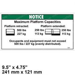 52061: Aftermarket Genie Decal - Notice Max Cap 500