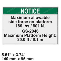52609: Aftermarket Genie Decal Notice Side Frc 2046Ansi